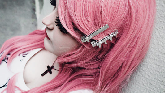 Silver Cross Hair Clips