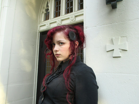 Black Button Hair Clip